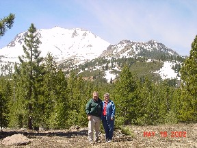 Denise and Jim and Mt Lassen taken from the devastated area